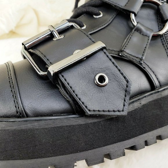 Valor Engineer Goth Combat Biker Ankle Boots Black Matte Men US Size - Picture 10 of 10